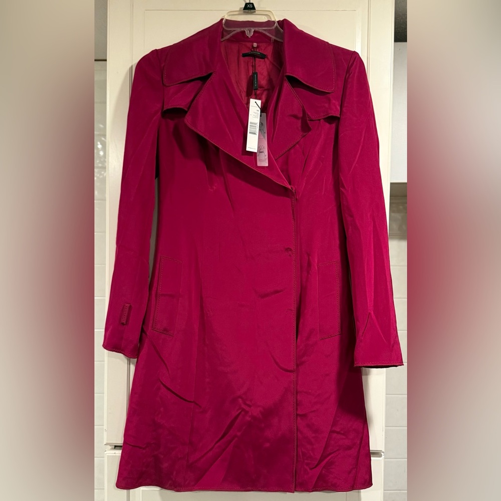NWT Elie Tahari Tokyo rose silk Portia coat size XS
